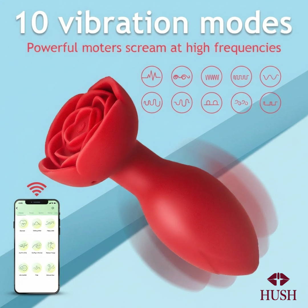Rose Anal Plug Wireless Long Distance App Vibrator