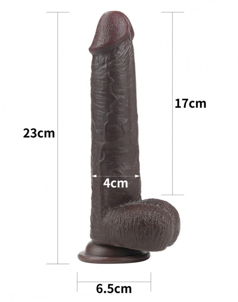 LoveToy - Sliding Skin Dildo 23 cm - Black