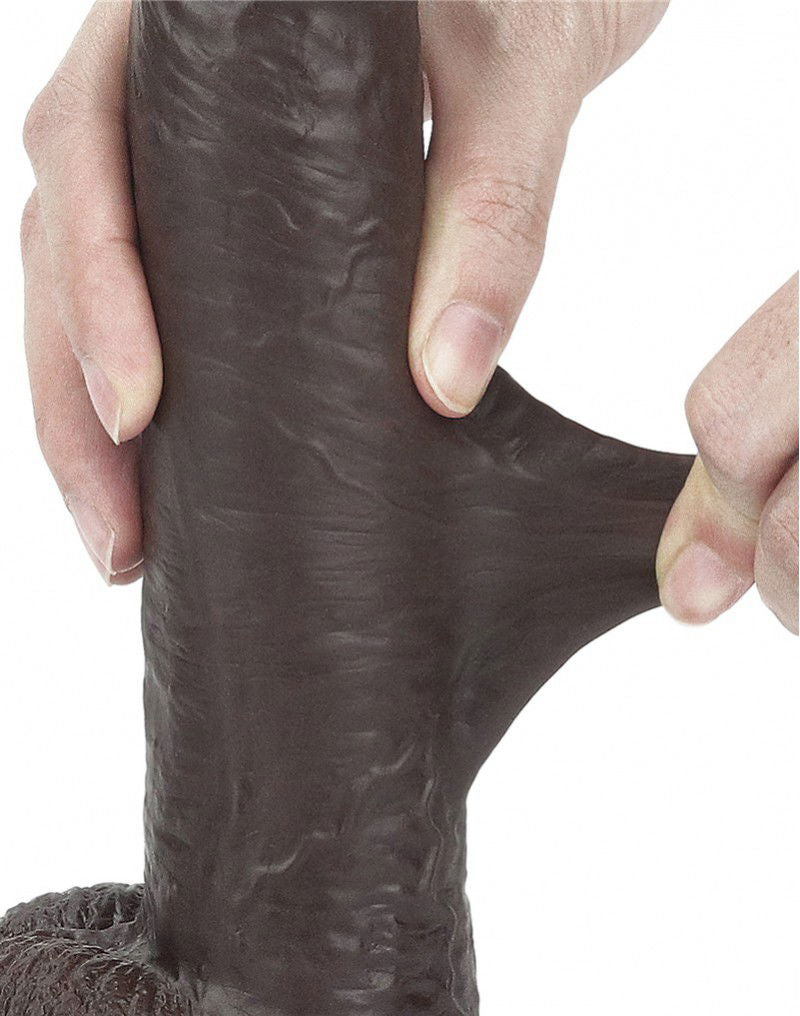 LoveToy - Sliding Skin Dildo 23 cm - Black