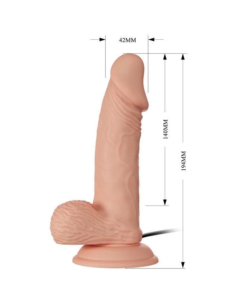 Realistic Vibrating Dildo 19.4 cm - Nude+FREE STRAPON
