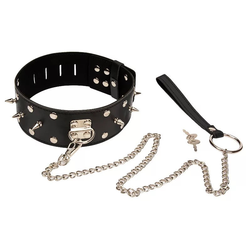 Spiked Leash With Lock