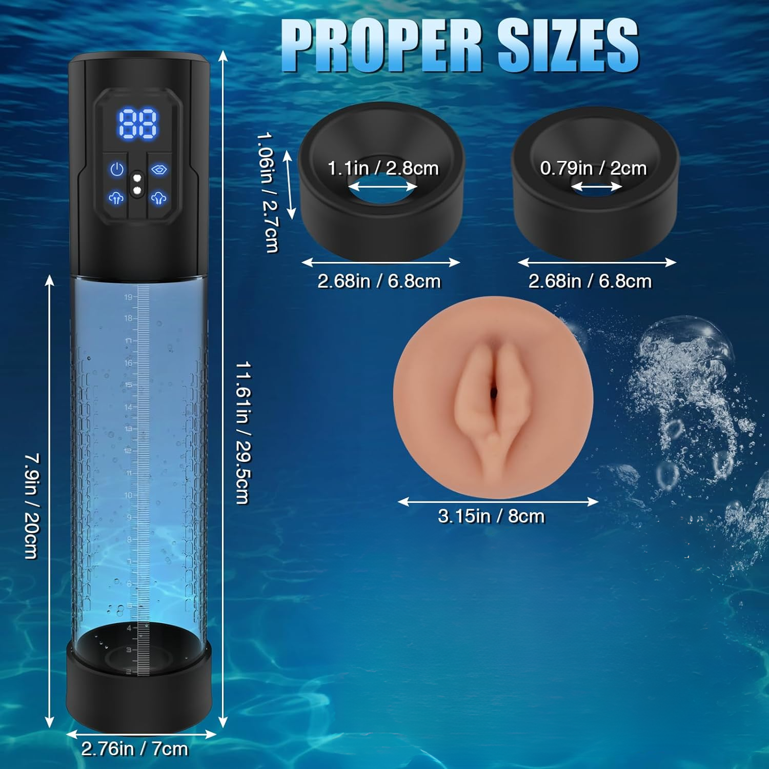 Electric Penis Pump Waterproof 3-in-1