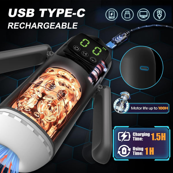 Automatic Masturbator Stroker Blowjob Sex Machine with 7 Sucking & Vibrating Modes