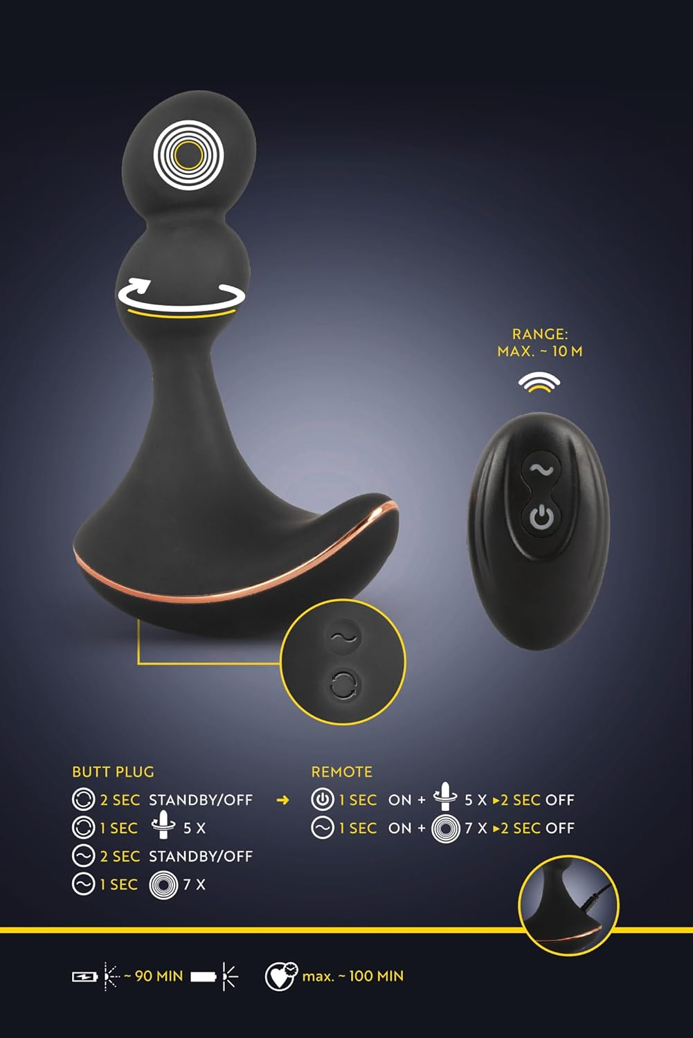 Anos RC Rotating Prostate Massager with Vibration