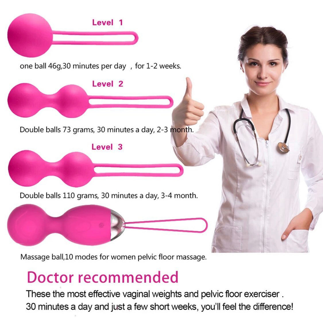 Silicone Kegel Balls Set for Women – 5 Pieces