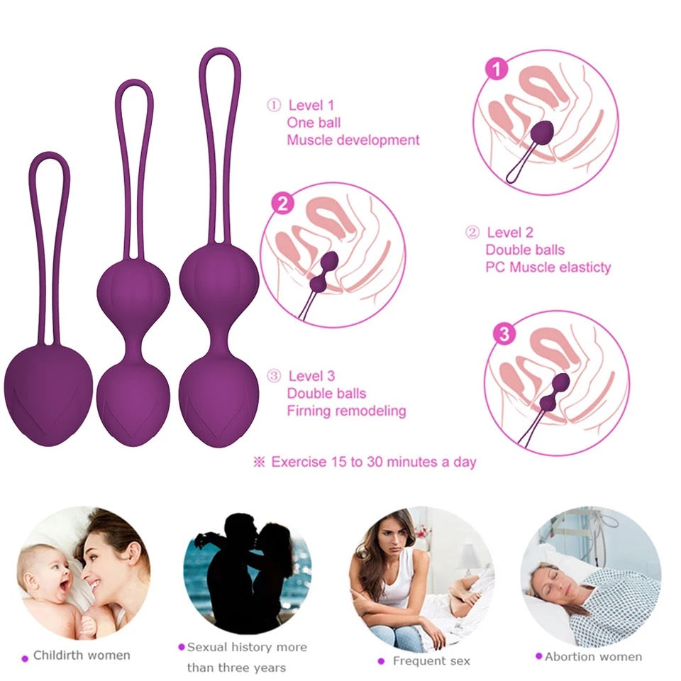Silicone Kegel Balls Set for Women – 5 Pieces