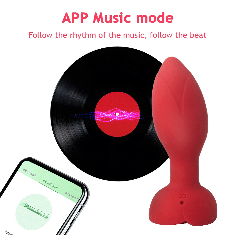 Rose Anal Plug Wireless Long Distance App Vibrator
