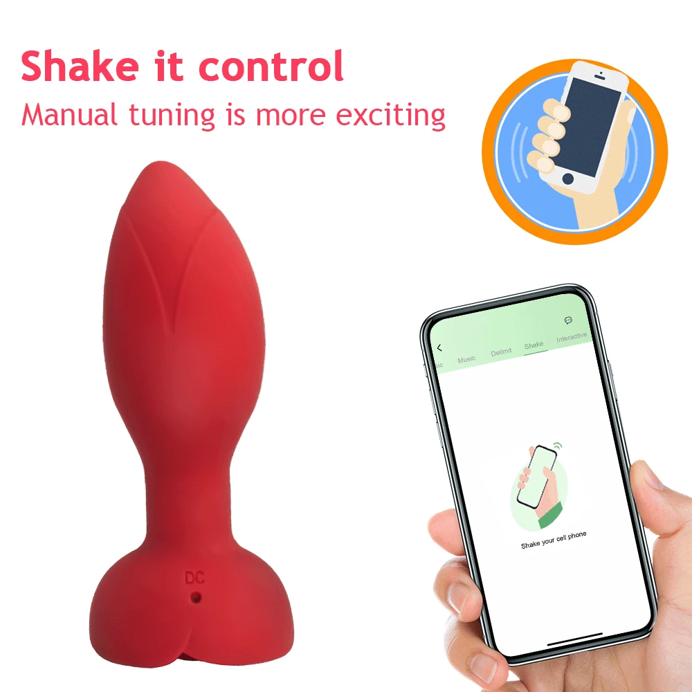 Rose Anal Plug Wireless Long Distance App Vibrator