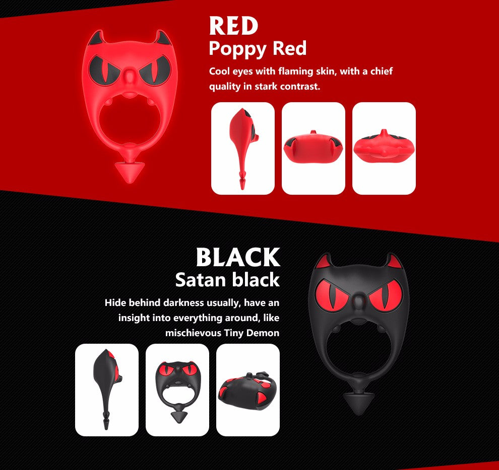 Vibrating Little Devil Cock Ring – Black & Red