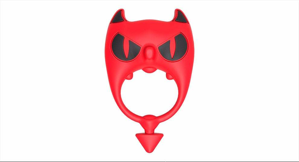 Vibrating Little Devil Cock Ring – Black & Red