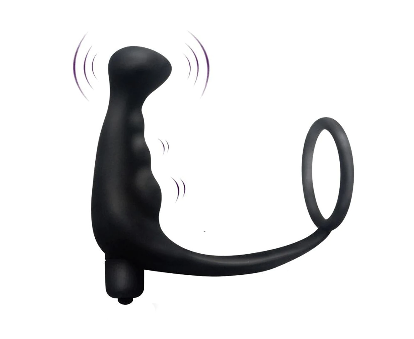 Cock Ring Vibrator Anal Plug - 10 Modes