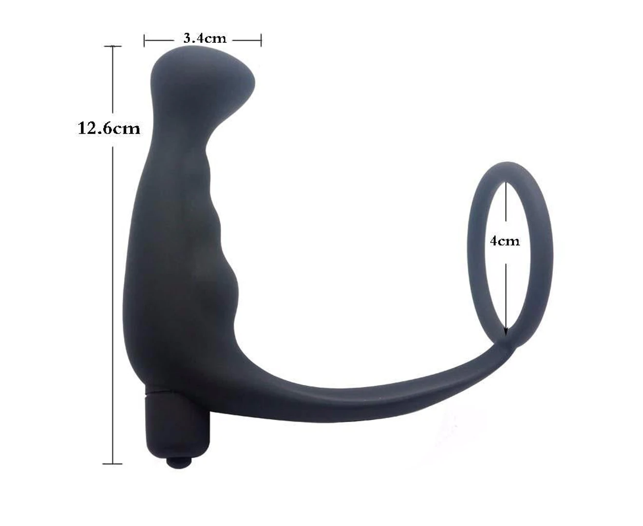 Cock Ring Vibrator Anal Plug - 10 Modes