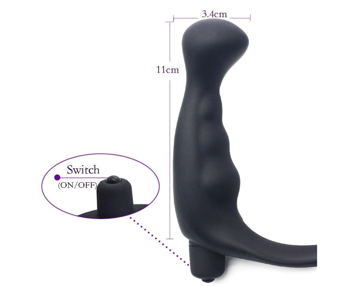 Cock Ring Vibrator Anal Plug - 10 Modes