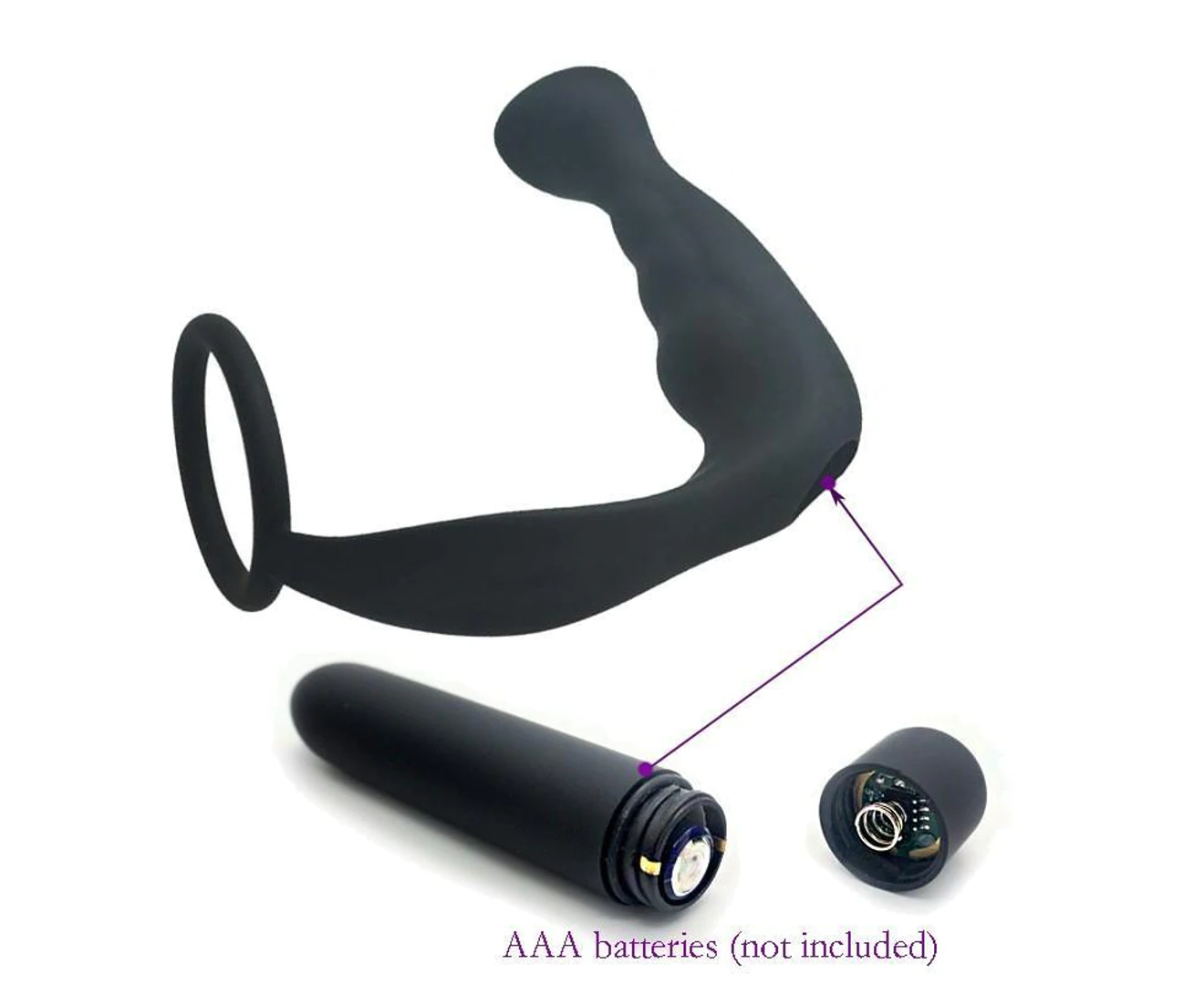 Cock Ring Vibrator Anal Plug - 10 Modes