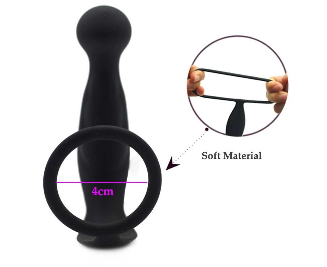 Cock Ring Vibrator Anal Plug - 10 Modes