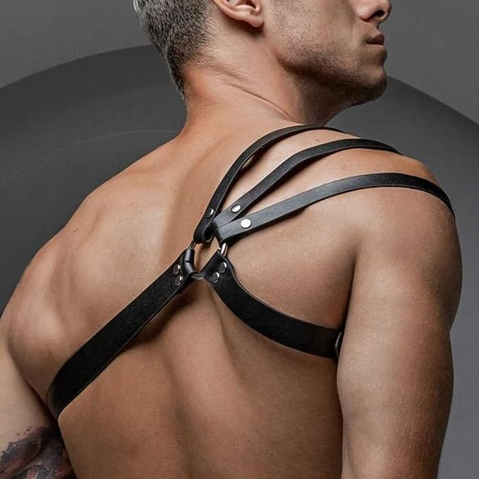 Dominate in Style- Leather Man Chest Harness for BDSM & Bondage