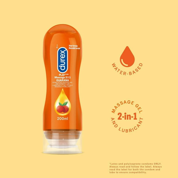 Durex  2-in-1 Gel Lubricant, with Guarana Extract, 200 mL