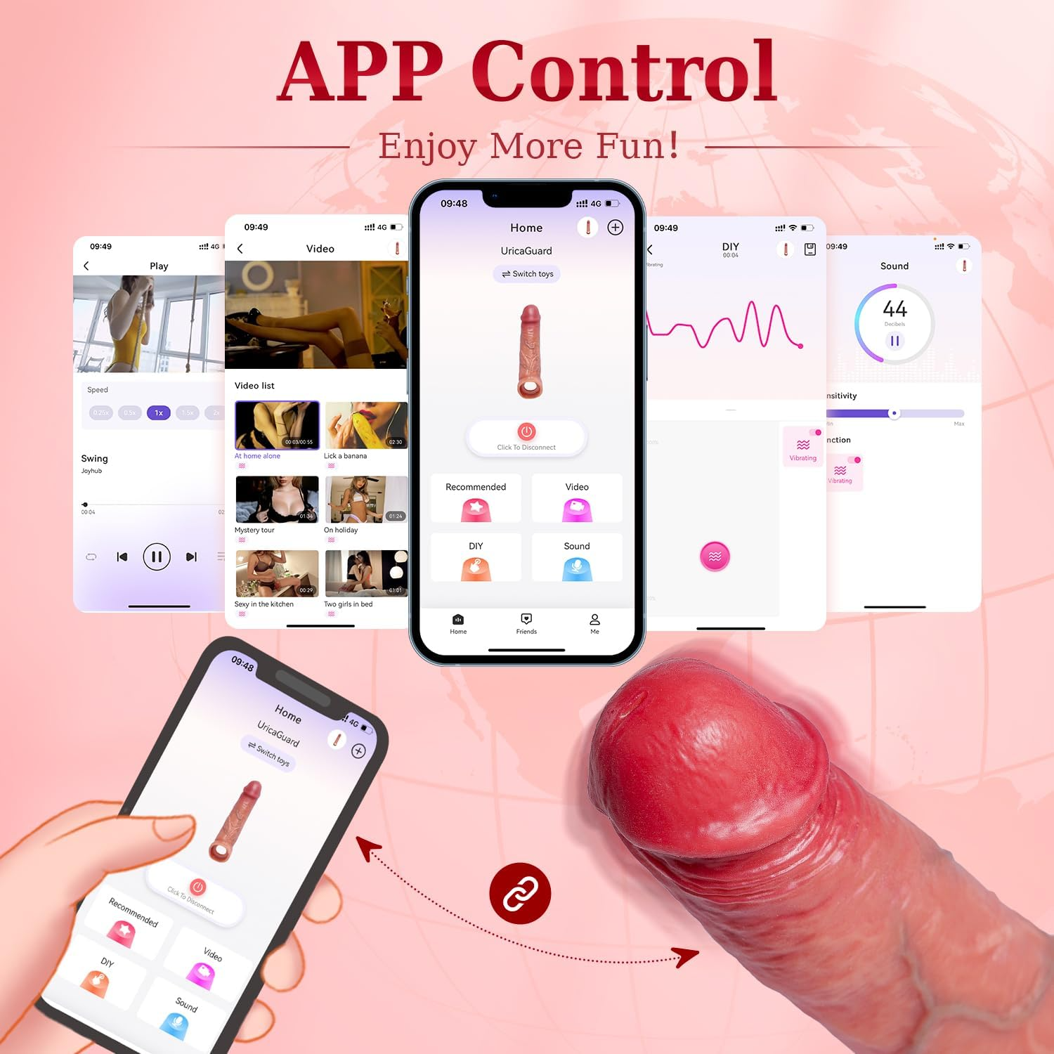 Enhance-Penis Sleeve App And Remote Vibrator