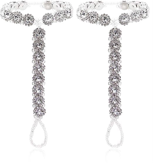 Rhinestone Anklet with Toe Ring