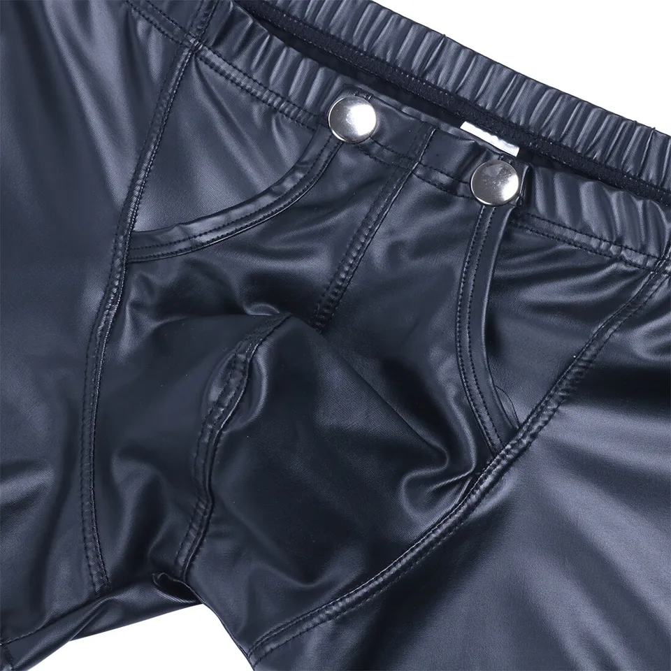 Men's Low Rise Faux Leather Boxer Shorts