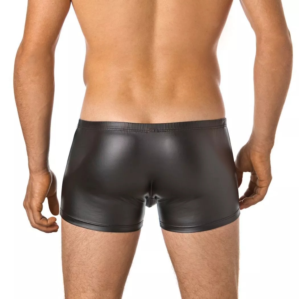 Men's Low Rise Faux Leather Boxer Shorts
