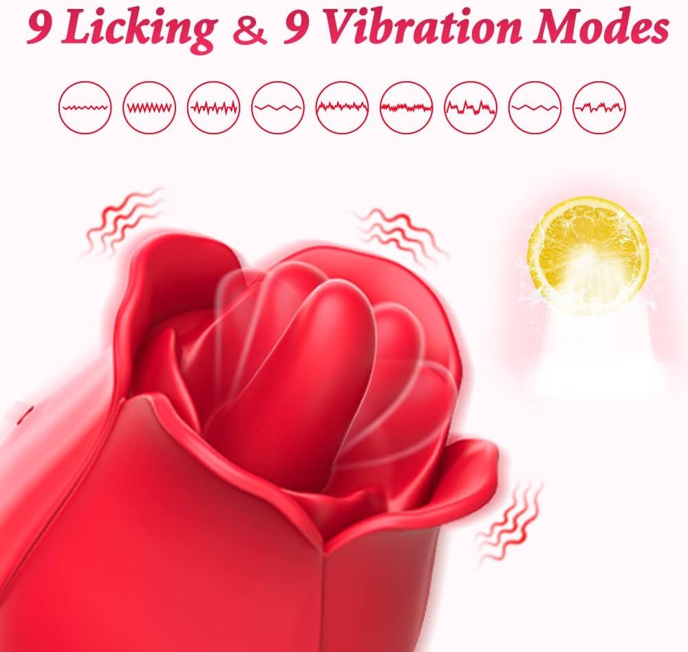 Rose Toy Clit Vibrator and Tongue Licker