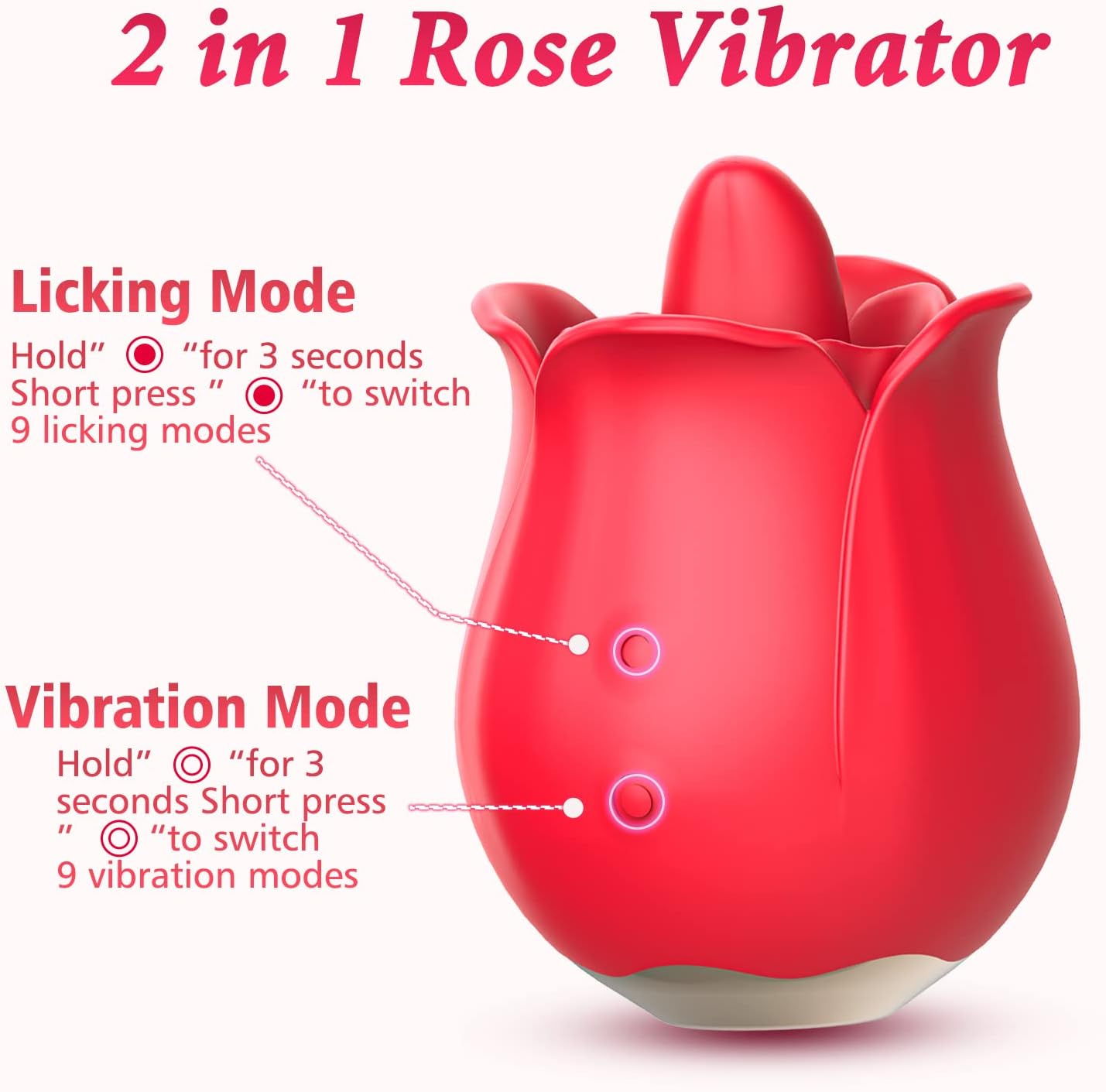 Rose Toy Clit Vibrator and Tongue Licker