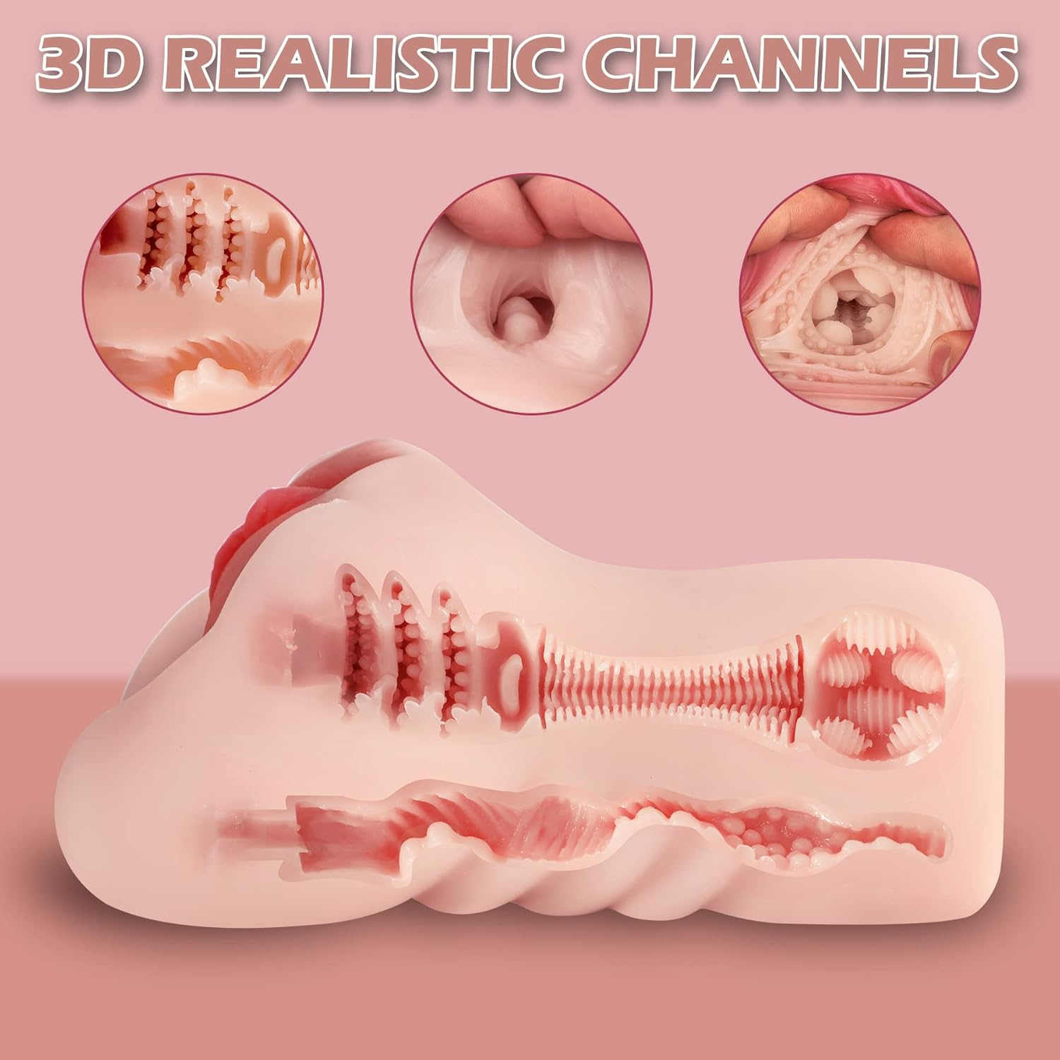 2-in-1 Anal Vaginal Realistic Masturbator, 900g