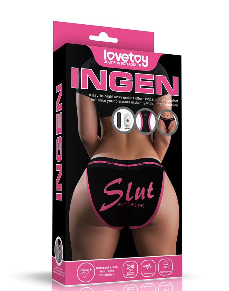 LoveToy - Slut - Printed Vibrating Sexy Panties - Black