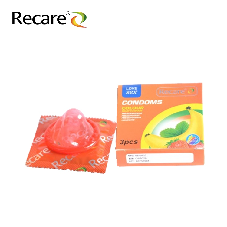 Recare Condoms Strawberry Bannana Ultra Thin Mint 3 Pieces