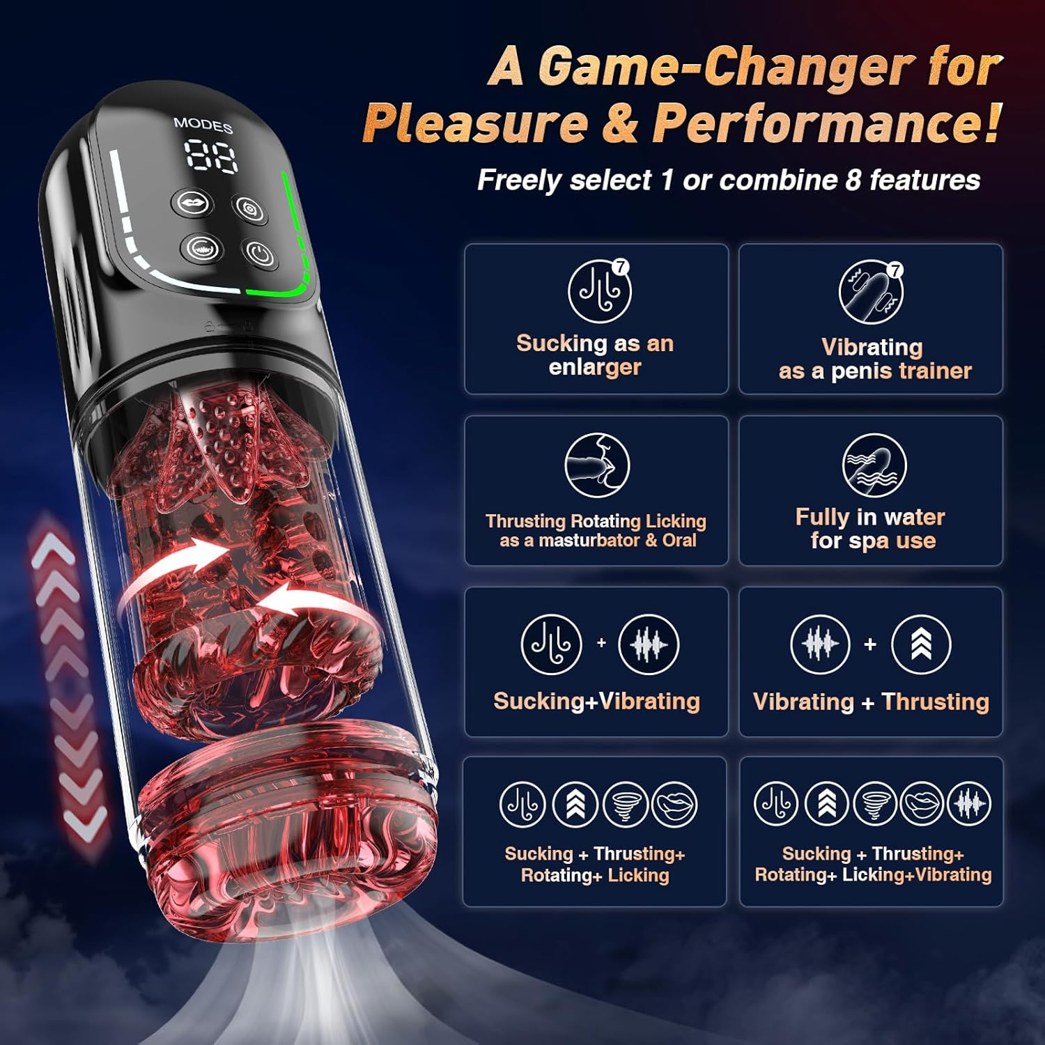 EINSEO AI Sync 7-Mode Pump Sucking & Thrusting Stroker