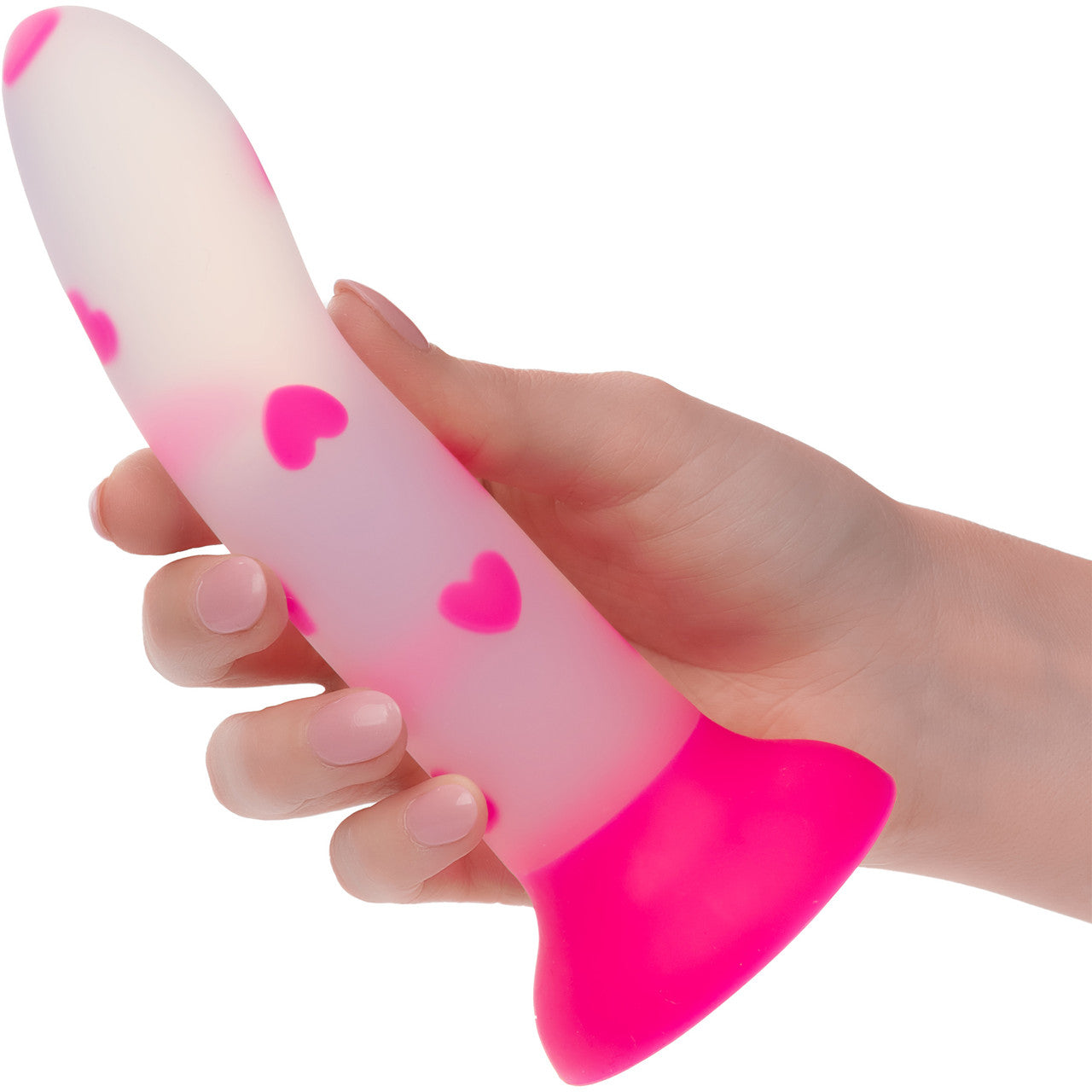 Glow Stick Heart In The Dark Silicone Suction Cup Dildo By CalExotics