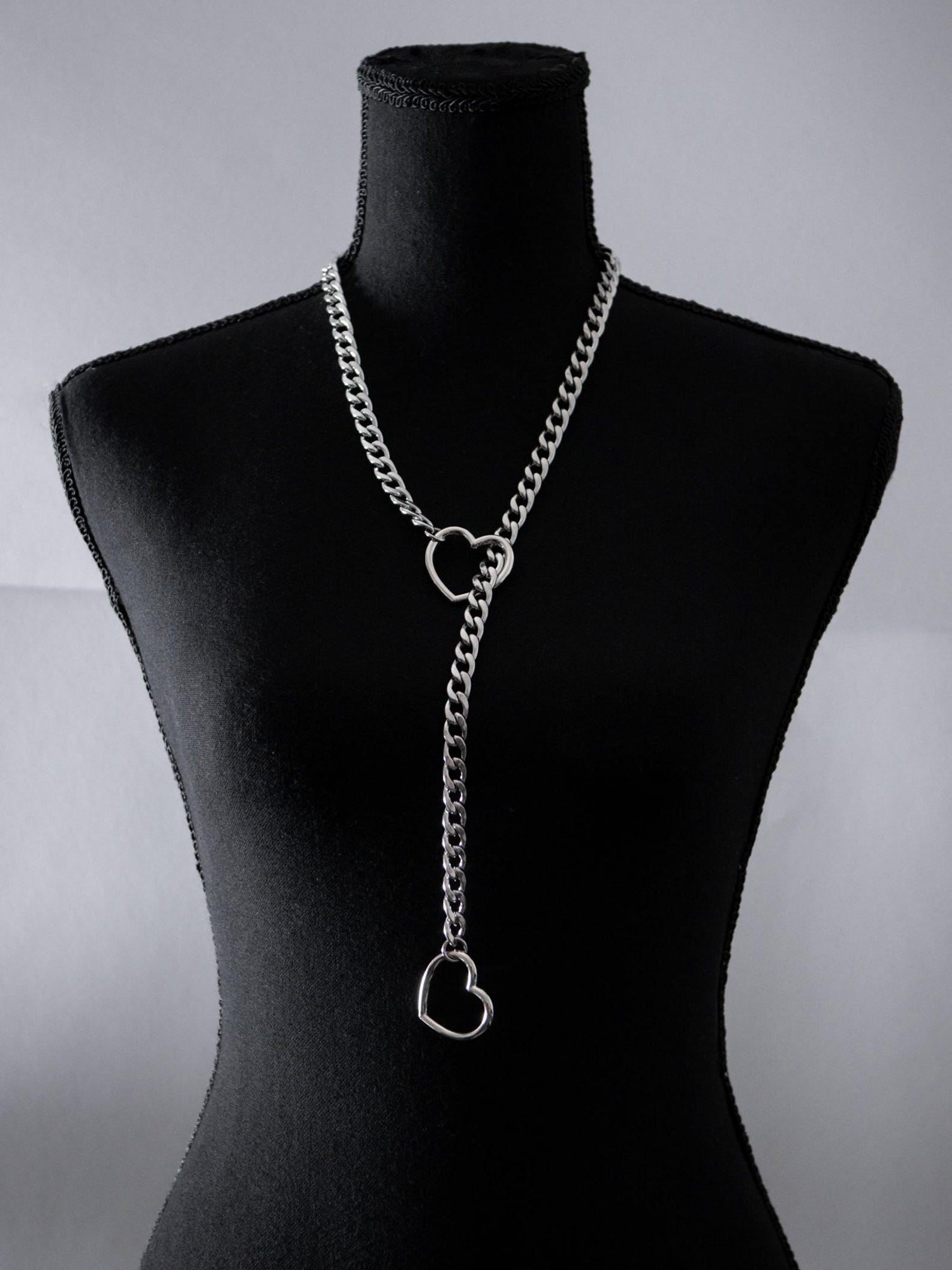 Heart Pendant Lariat Leash Choker
