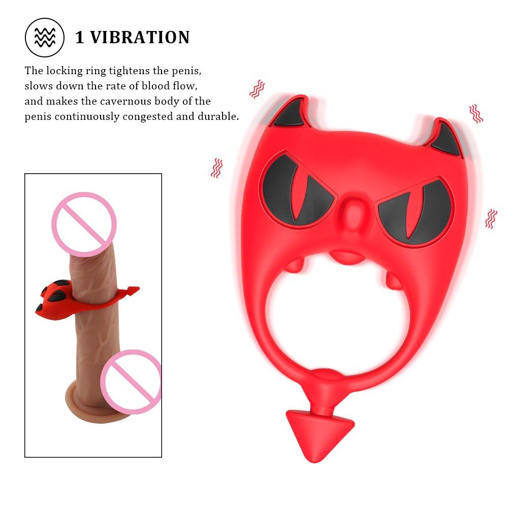 Vibrating Little Devil Cock Ring – Black & Red