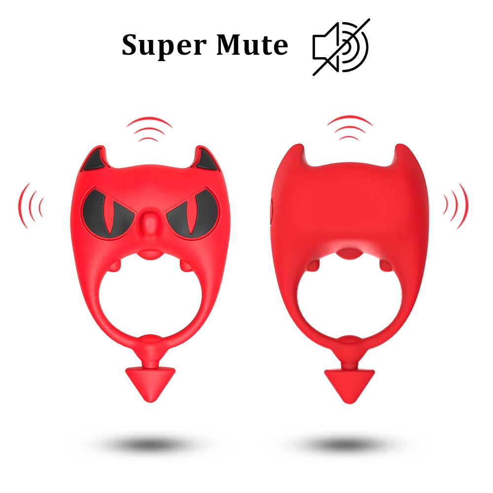 Vibrating Little Devil Cock Ring – Black & Red