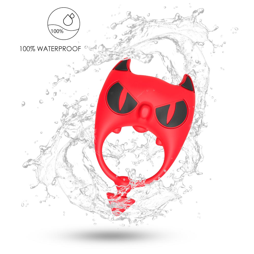 Vibrating Little Devil Cock Ring – Black & Red