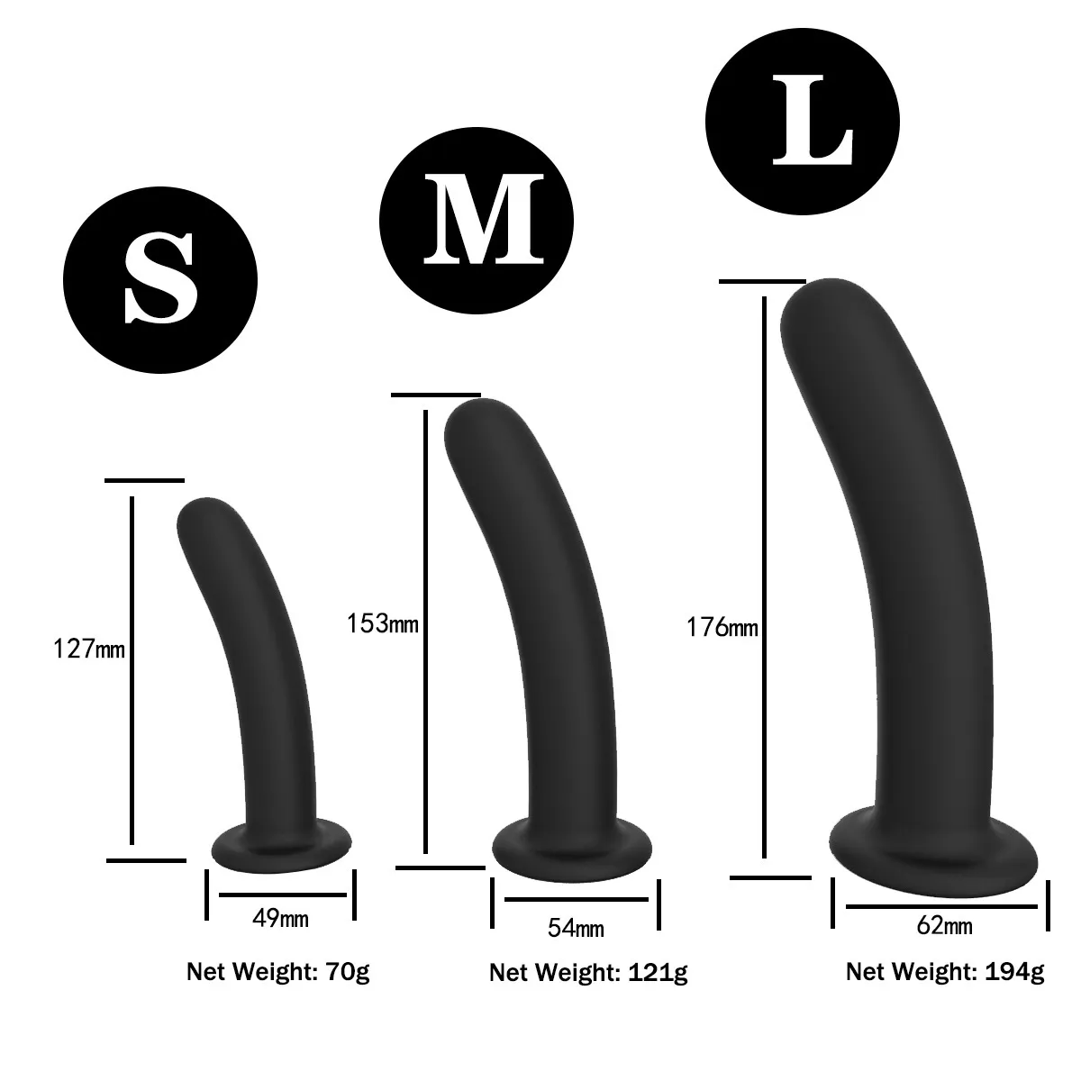 Pure Silicone Black Medical Dildo & Harness